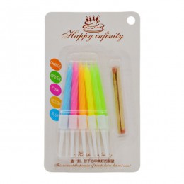 Набір свічок д/торта Неонові 10 шт 4см Міні