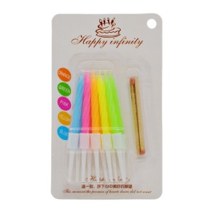 Набір свічок д/торта Неонові 10 шт 4см Міні