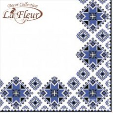 LA FLEUR серветка столова 2-ш ВИШИВКА СИНЯ 33*33 20 шт