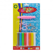 Тісто для ліпки 8 кольорів 2 формoчки +валік арт 6106