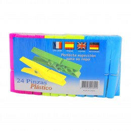 Прищіпка пласт. 24шт кольорова 9245