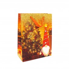 Пакет под. Новорічний 18*8,5*24 WB2040-1S Гном біля ялинки