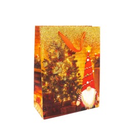 Пакет под. Новорічний 18*8,5*24 WB2040-1S Гном біля ялинки