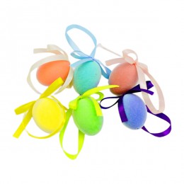 Пасхальне яйце на підвісці оксамитове мале поштучно (6шт)