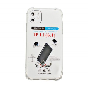 Чохол д/телефону силіконовий iPhone 11 з підсиленими кутами прозорий
