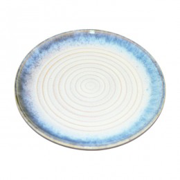 Тарілка 22см керамічна Столова 1шт Блакитна лінія  арт.HZ49-2