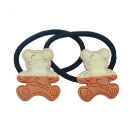 Резинка д/волосся HandMade 2шт чорна Декор Коричнево-молочний арт.4094-07