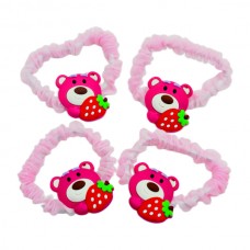 Резинка д/волосся HandMade 1шт Рожева органза Ведмедик арт.4094-05