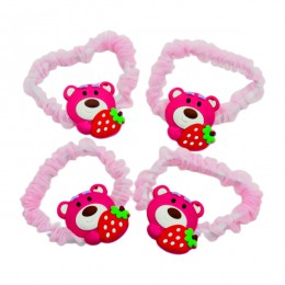 Резинка д/волосся HandMade 1шт Рожева органза Ведмедик арт.4094-05