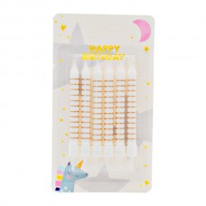 Набір свічок д/торта святкова кольорова 10см 6шт МІКС