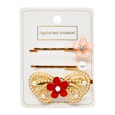 Заколка для волосся  Popular hair ornament Квіткова зі штучними перлами 2шт