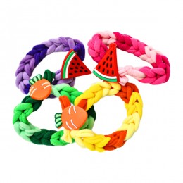 Резинка д/волосся 1шт Дитяча Яскрава косичка з декором Мікс