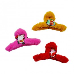 Краб д/волосся 1шт Дитячий Хутряний з декором Мікс