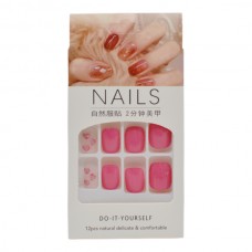 Нігті накладні 12шт Квадрат з манікюром Мікс арт.LX-4-1/LX-4-2/LX-4-3/LX-4-4