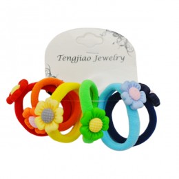Резинка д/волосся TengjiaoJewelry 6шт Дитяча Кольоровва Квітка *12