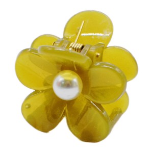 Краб д/волосся пластик 1шт 4см Квітка з перлиною арт.B113 *12