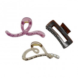 Краб д/волосся пластик 1шт 10-12см прозорий Каміння арт.JZ006/JZ007/JZ009/JZ011 *12