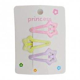 Заколка д/волосся Princess 3шт дитяча Фігурна Кольорова арт.JZ033 *20