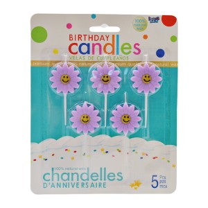 Набір свічок д/торта декор Ромашка 5шт