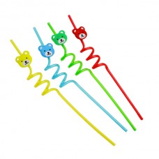 Трубочки д/коктейлів 4шт Спіральна з/декором Мікс