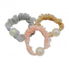 Резинка д/волосся 1шт Органза з перлиною Перламутрова арт.67#-27