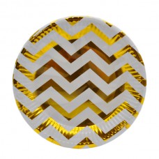 Тарілка святкова паперова Біла Золото/Срібло 10шт Мікс