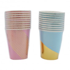 Стакан святковий паперовий Кольоровий Візерунок Золото 10шт Мікс