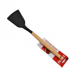 Лопатка кухонна Deni силіконова трапеція 1шт дереяна ручка арт.956-25