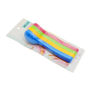 Ложка дисертна MEIJIE пластикова 12шт Кольорова арт.2760A