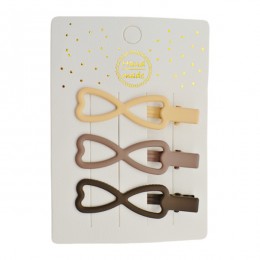 Заколка-прищіпка Hand Made 3шт Фігурна Кольорова арт.JZ034 *20