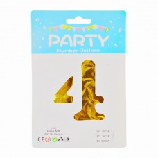 Кулька Повітряна Party 76см цифра 4 Золото *10