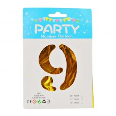 Кулька Повітряна Party 76см цифра 9 Золото *10