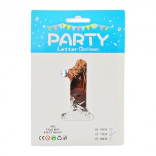 Кулька Повітряна Party 76см цифра 1 Срібло *10