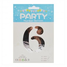 Кулька Повітряна Party 76см цифра 6 Срібло *10