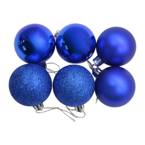 Новорічна Іграшка Куля 5см 6шт Кольорова Однотонна Мікс арт.R6164/6167/6168