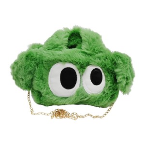Сумка дитяча хутряна з очима та вушками +ланцюжок арт.WJ-21