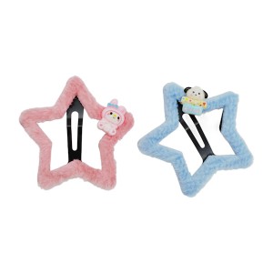 Заколка д/волосся 1шт Зірка Хутряна Кольорова Декор Мультяшки Мікс арт.A068