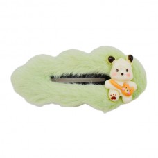 Заколка д/волосся 1шт 7,5см Хутряна Хмаринка з декором Мікс арт.A063 *10