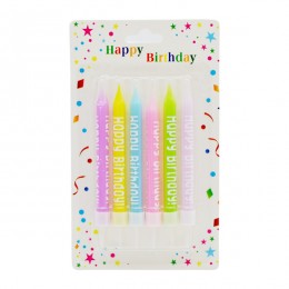Набір свічок д/торта Happy Birthday 8см 6шт Мікс арт.X-1