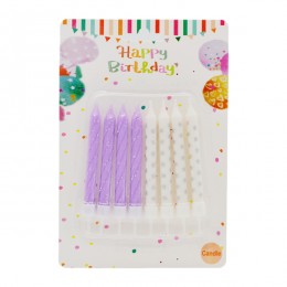 Набір свічок д/торта Happy Birthday 8см 8шт Мікс арт.188-2
