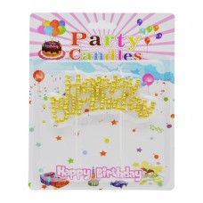 Свічка д/торта Party Candles Happy Birthday 1шт Біла Золото/Срібло арт.188-12