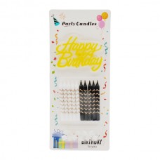 Набір свічок д/торта Party Candles 7,5см Біла/Чорна з білою 10шт Мікс арт.Х-17