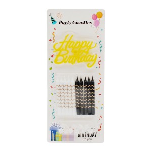 Набір свічок д/торта Party Candles 7,5см Біла/Чорна з білою 10шт Мікс арт.Х-17