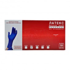 Рукавиці гумові LATEX  50шт сині р.M*