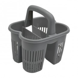 Підставка д/столових приборів пластикова на 4 відділення круглі кути арт.6390