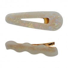 Заколка-прищіпка д/волосся 1шт Мармурово-перламутрова Мікс арт.JZ003