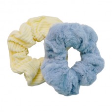 Резинка д/волосся 1шт Обємна Хутряна/Текстиль Мокко/Бєж/Блакитна Мікс арт.67#-D24 *7