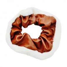 Резинка д/волосся 1шт Обємна Екошкіра/Текстиль Хутряна Вставка Мікс арт.67#-D25/26 *25