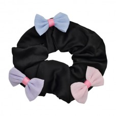 Резинка д/волосся 1шт Обємна Шовк Чорна/Біла Кольорові Банти арт.67#-D05 *20