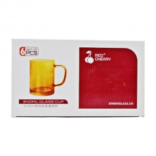 Чашка Скляна RED CHERRY 340мл 1шт Янтарна Кругла Висока арт.ZB15808-HP *6